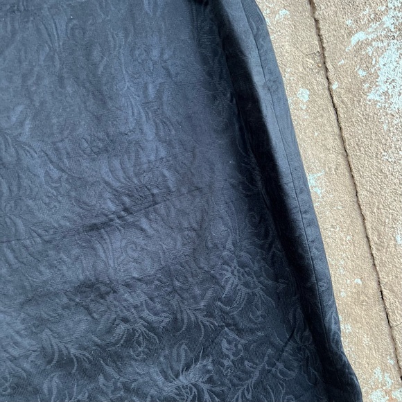 Vtg 90s Embossed Skirt Mini Sz 10 Blk Floral Wool Silk Blend Witchy Whimsi Goth - Picture 4 of 14